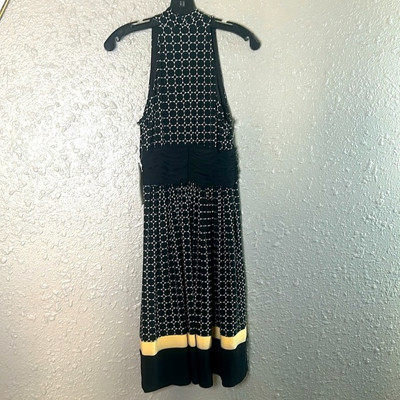 Black Polka Dot Dress 6 Medium Yellow EVAN PICONE - Picture 7 of 7